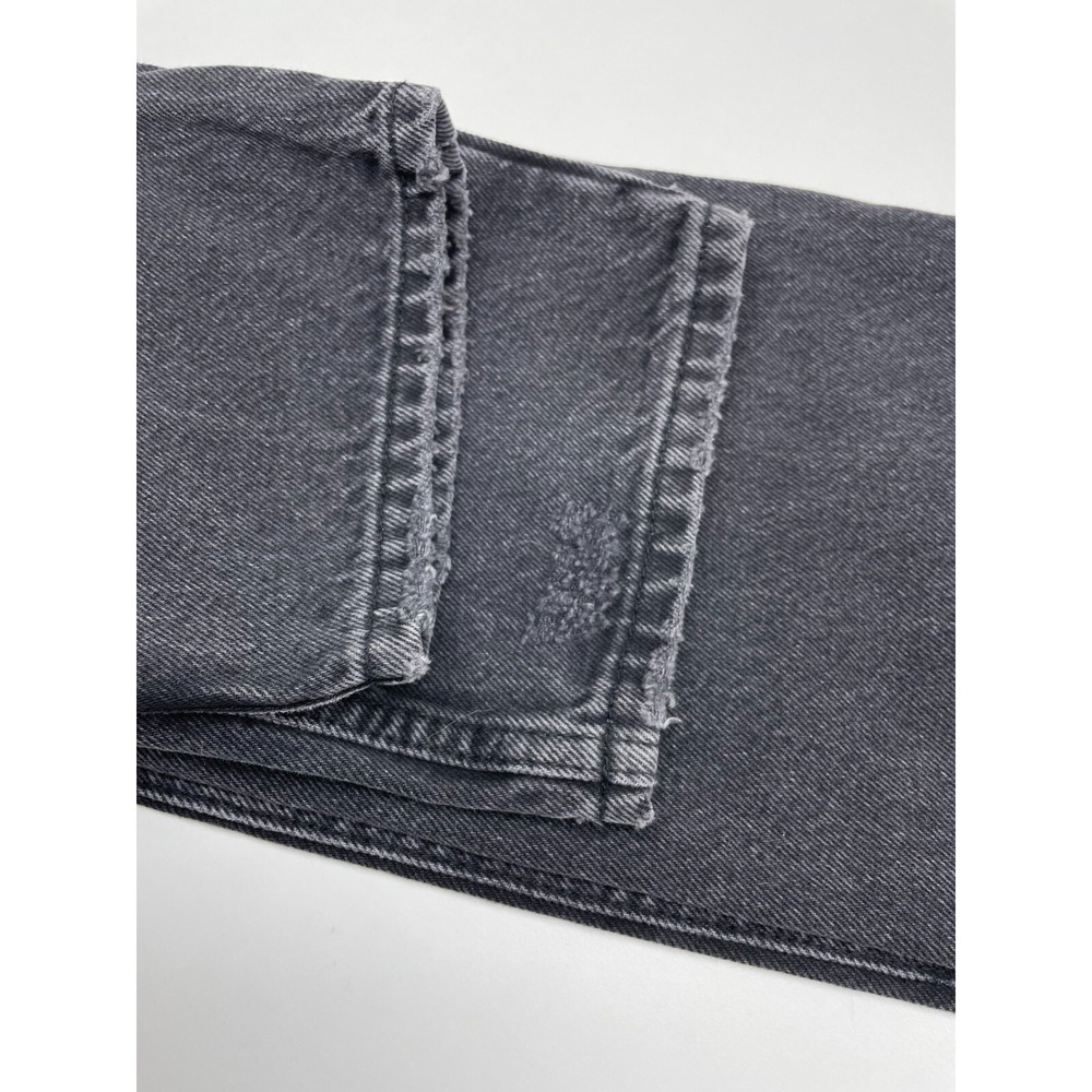 Free People Jeans Womens 25 Black The Lasso High Waist Distressed Straight Leg - Picture 10 of 11
